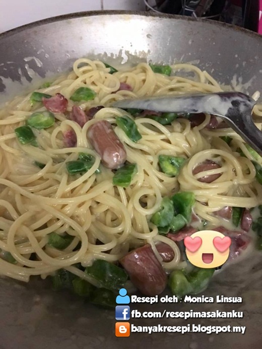 Resepi Spaghetti Carbonara Tanpa Sos Prego (SbS)  Aneka 