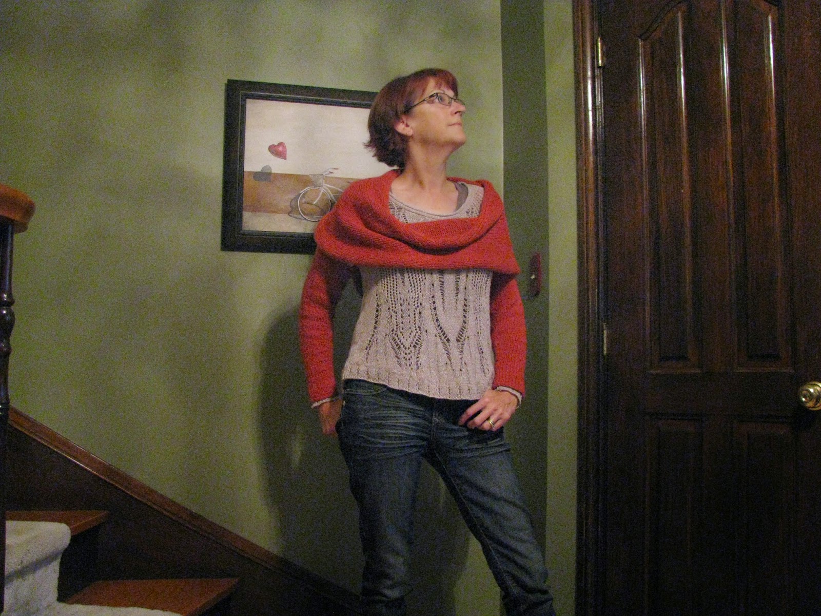 Chris Knits In Niagara Cowl Scarf With Sleeves