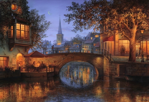 27-Twilight-Reflection-Evgeny-Lushpin-Scenes-of-Realistic-Night-Time-Paintings-www-designstack-co