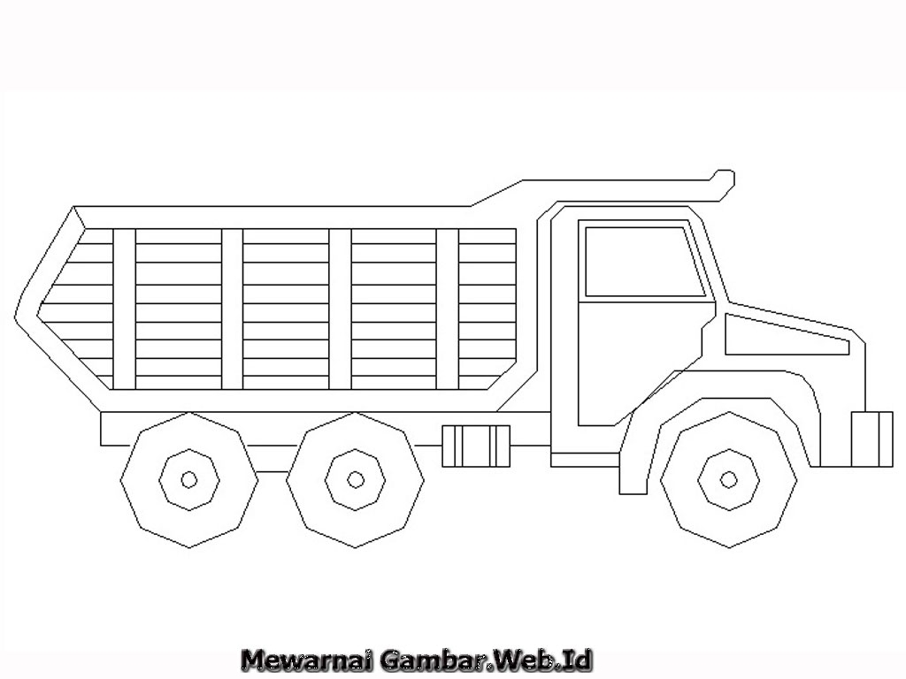  Gambar  Mewarnai  Mobil  Truk  Mewarnai  Gambar 