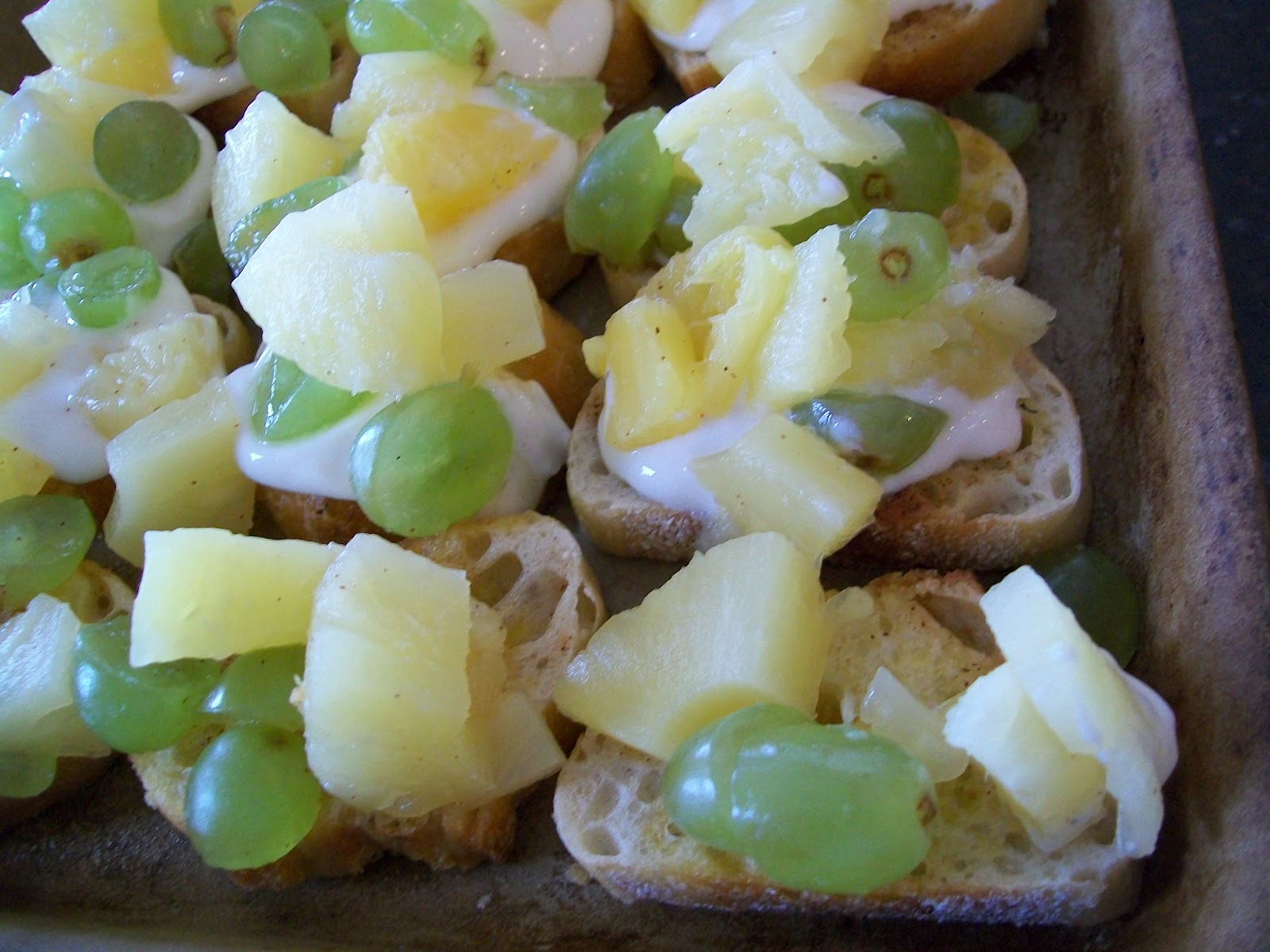 Pantry Eats Pineapple Grape Bruschetta