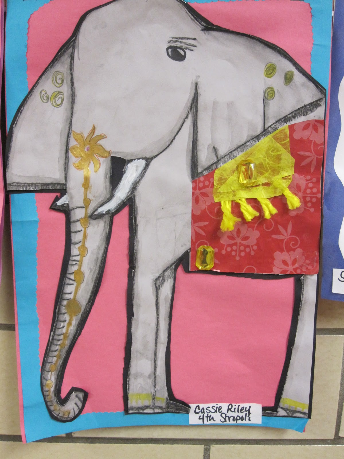 Lake and Hartville Elementary Art Painted Elephants of India 4th Grade Art