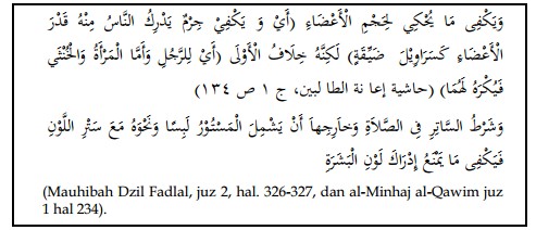 Mauhibah Dzil Fadlal, juz  2, hal. 326-327,  dan al-Minhaj al-Qawim juz  1 hal 234