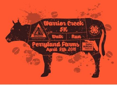 T-shirt design for the second annual Warrior Creek 5K cross-country race. 2016 Warrior Creek 5K