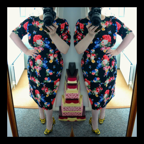 wearing asos floral wiggle dress and moschino tiger shoes wearing asos floral wiggle dress and moschino tiger shoes