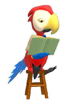 Moving Animated Pictures Parot reading a book