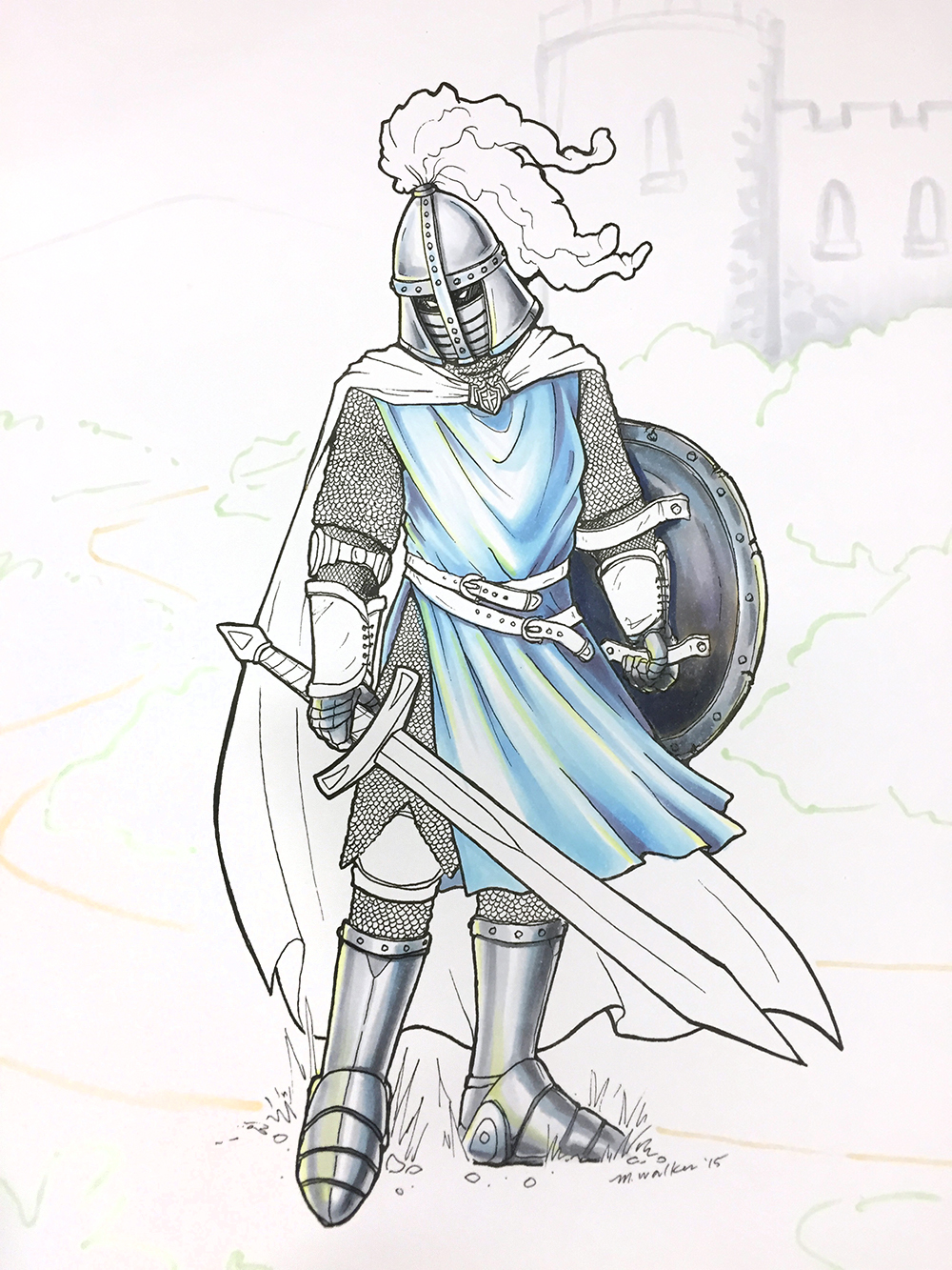 I Like Markers: Coloring a knight in armor