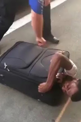 Man in the suitcase in Switzerland