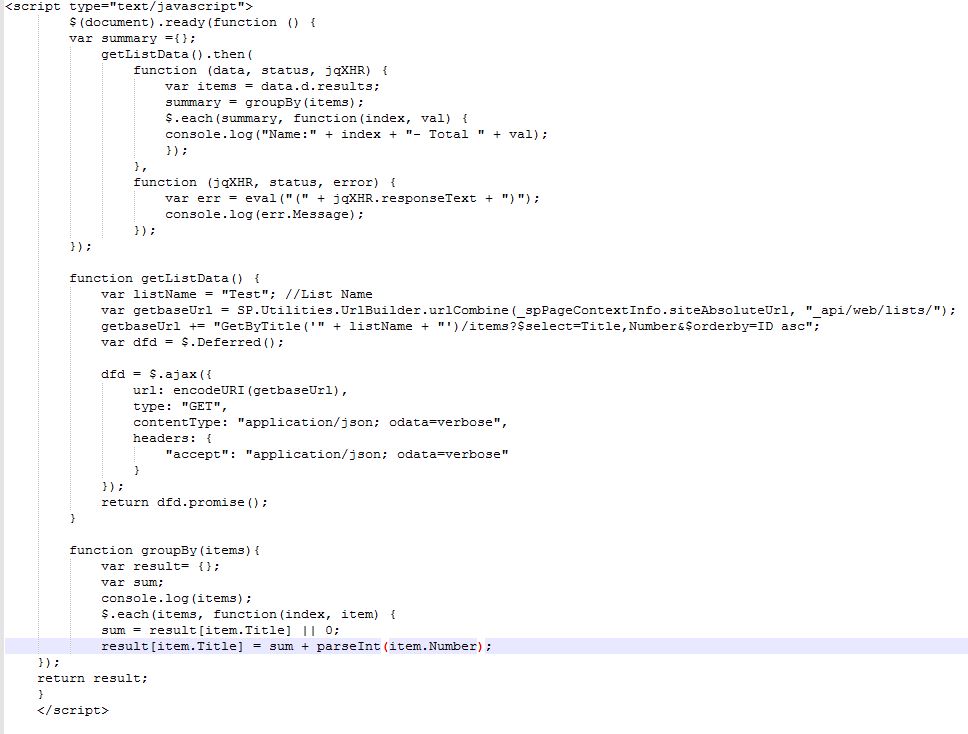 SharePoint Home: Grouping SharePoint List Items using Jquery/REST/JSON