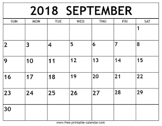 Free Printable Calendar September 2018 Free Printable Calendar September 2018