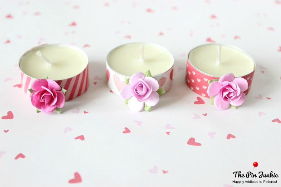 Valentine's Day Washi Tape Votive Candles 