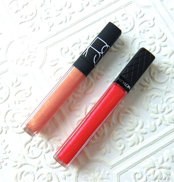 NARS Lip Gloss Revlon ColorBurst Lip Gloss comparison