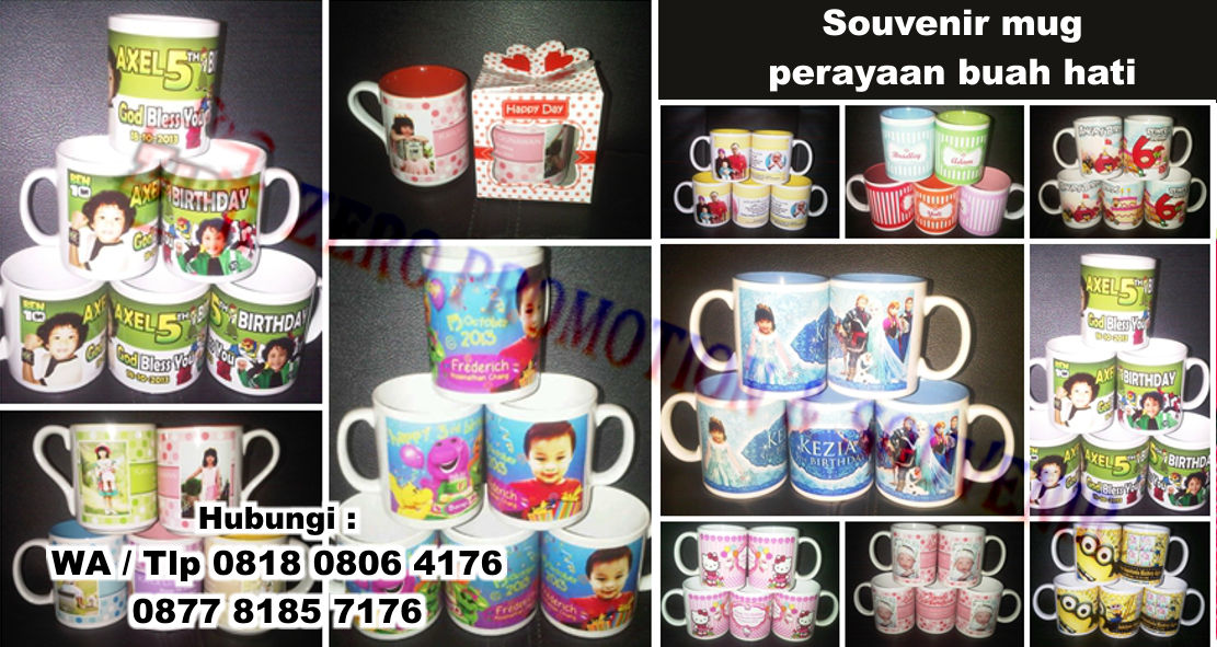 Souvenir mug untuk perayaan buah hati zeropromosi souvenir barang