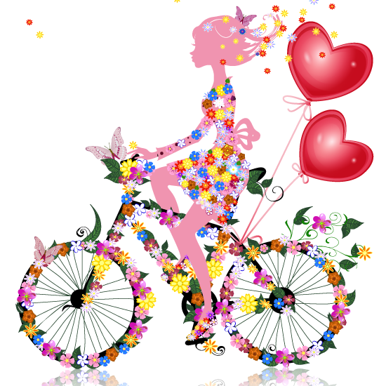 San Valentín chica floral - Vector