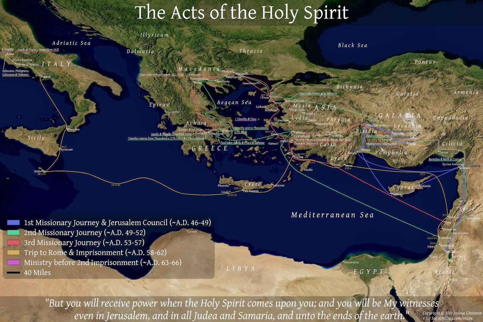 Apostle Paul's Journey Map