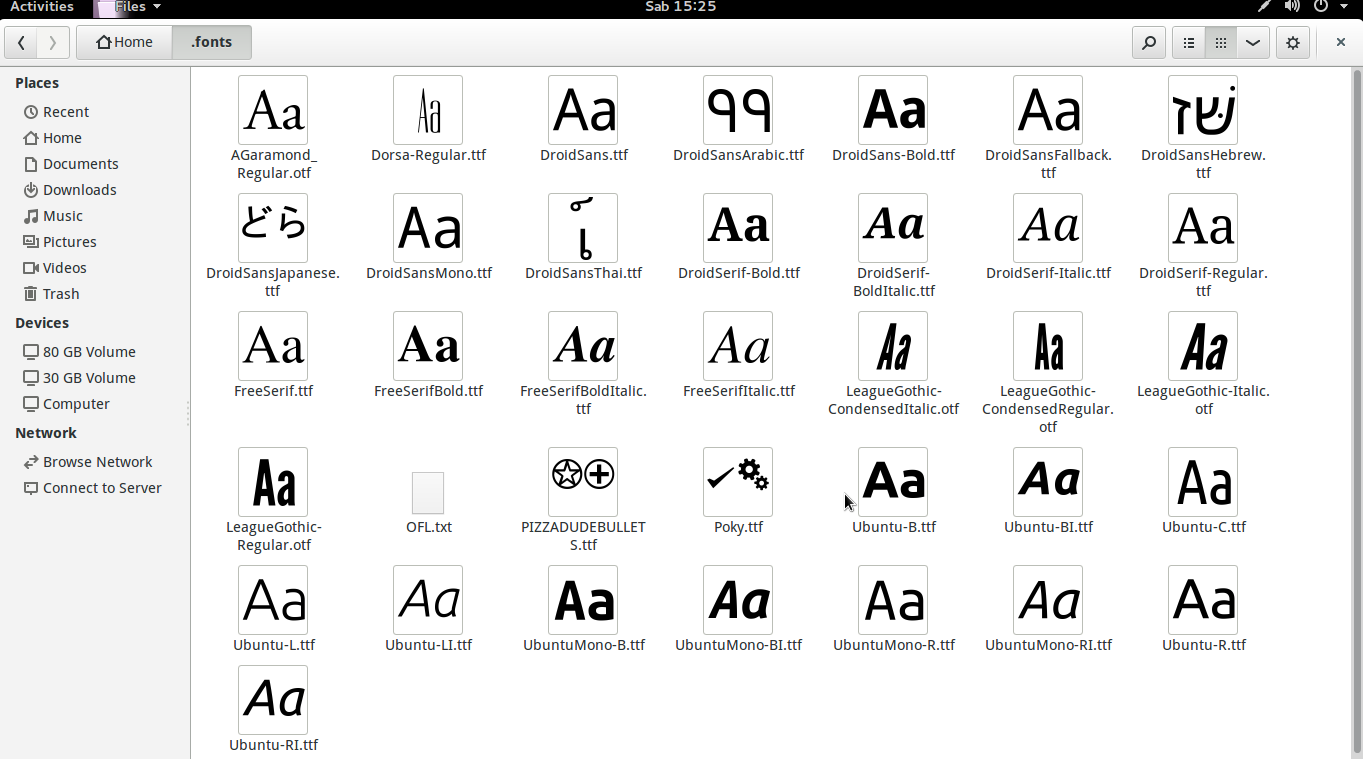 inkscape font library folder