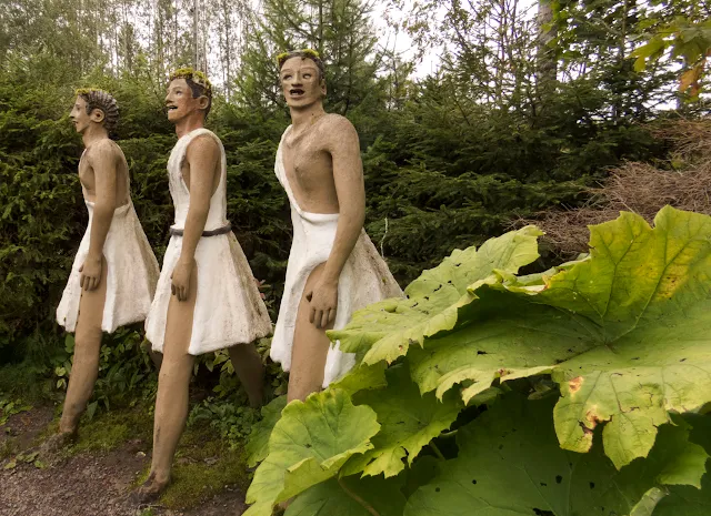 Ancient Greeks in togas at the Parikkala Sculpture Park in Eastern Finland