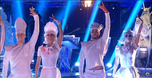 Strictly Come Dancing, Halloween, Mystic Magic, halloween 2015, chess, game of chess, dancing, white, fashion show, headwear, headpiece, couture, celebrity dancing, TV, BBC,