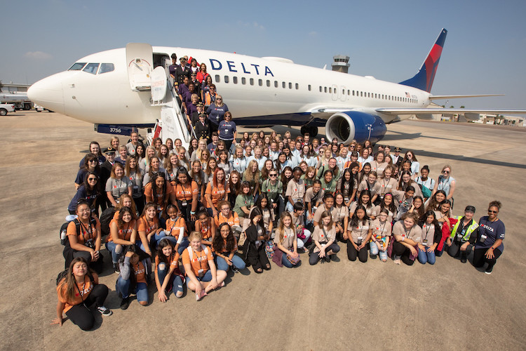 All-Female Delta Crew Flew 120 Young Women To NASA All-Female Delta Crew Flew 120 Young Women To NASA