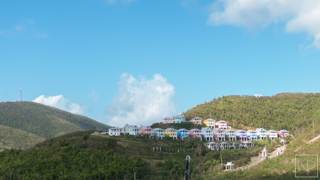 Colourful houses on the hillside in Charlotte Amalie