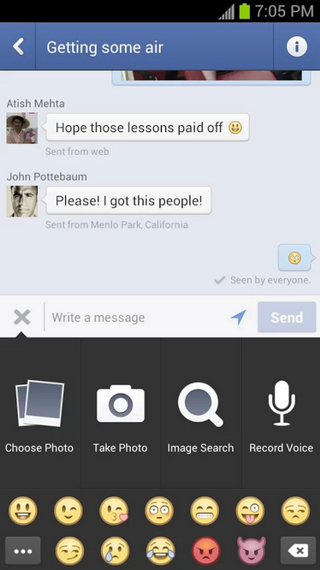 how to send facebook voice messages