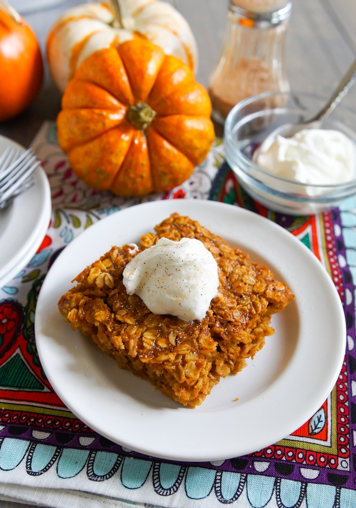 Baked Pumpkin Oatmeal Bake at 350°