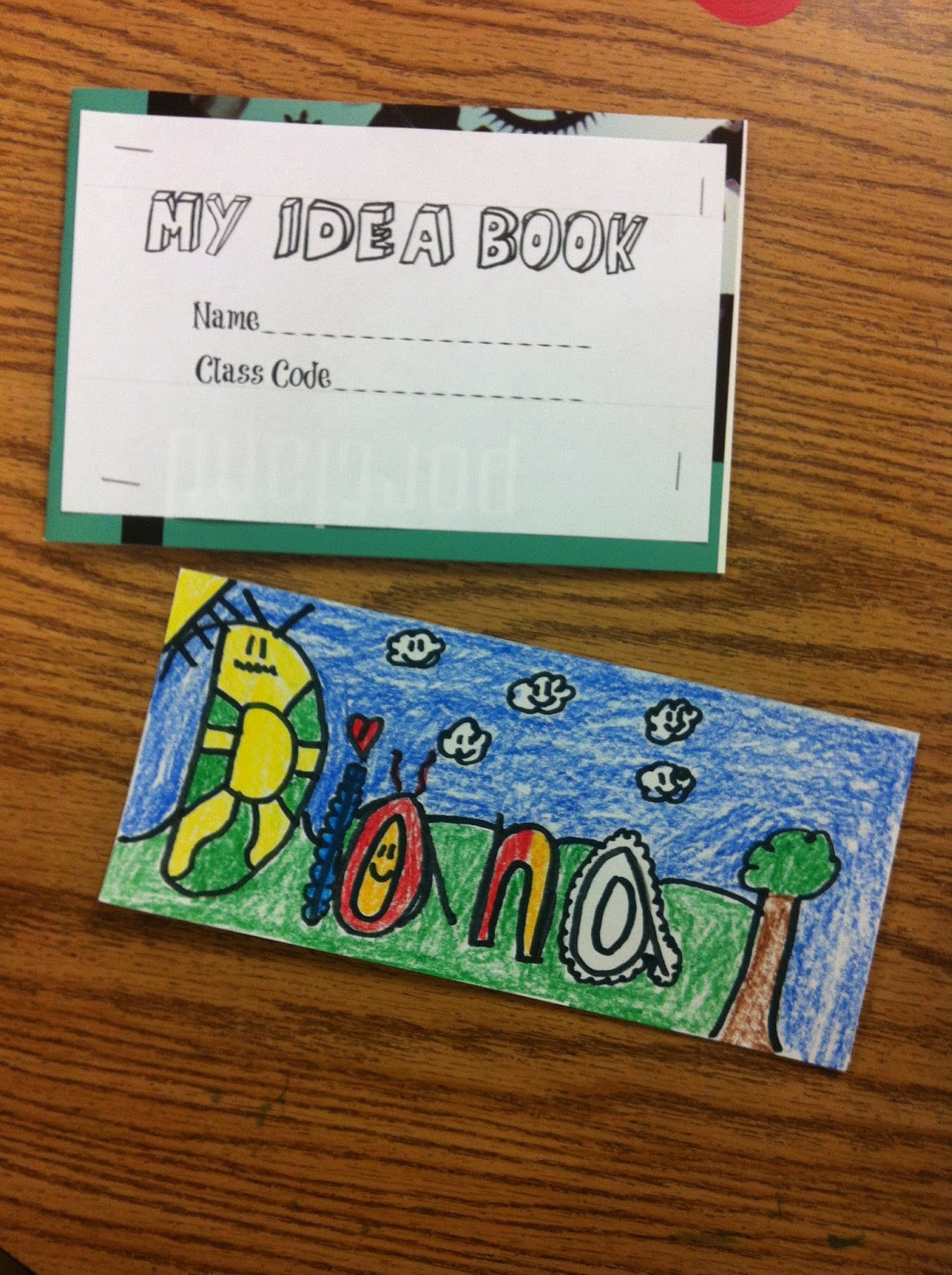 Chumleyscobey art room name tags and idea books