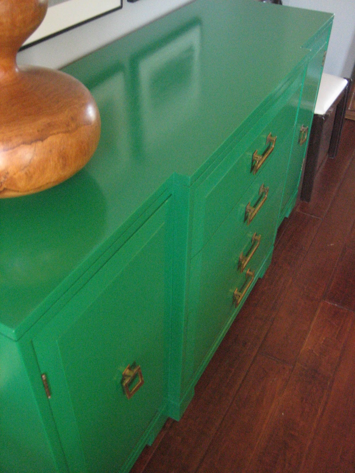 emerald green console table