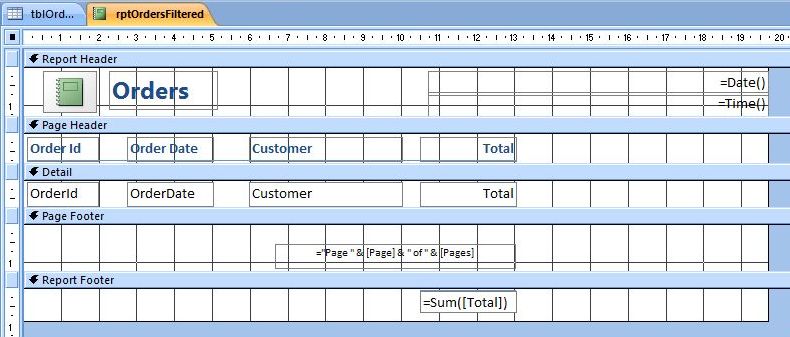 Access 2010 Report Filter