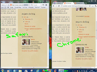Usando Safari e Google Chrome simultaneamente para navegar!