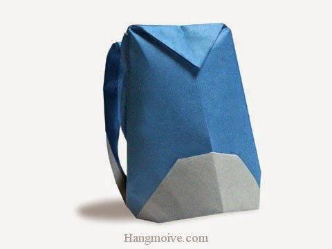 Cách gấp, xếp Balo du lịch bằng giấy origami - Video hướng dẫn xếp hình đồ thời trang - How to fold a Rucksack