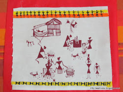 warli painting boarder traditional soul contrast tried concept theme