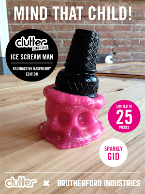 Clutter Magazine Exclusive Radioactive Raspberry Ice Scream Man by Brutherford