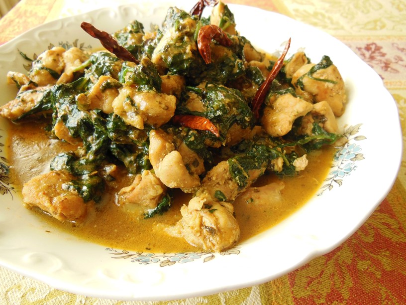 Chumkie's Kitchen Chicken and Spinach in Coconut Gravy