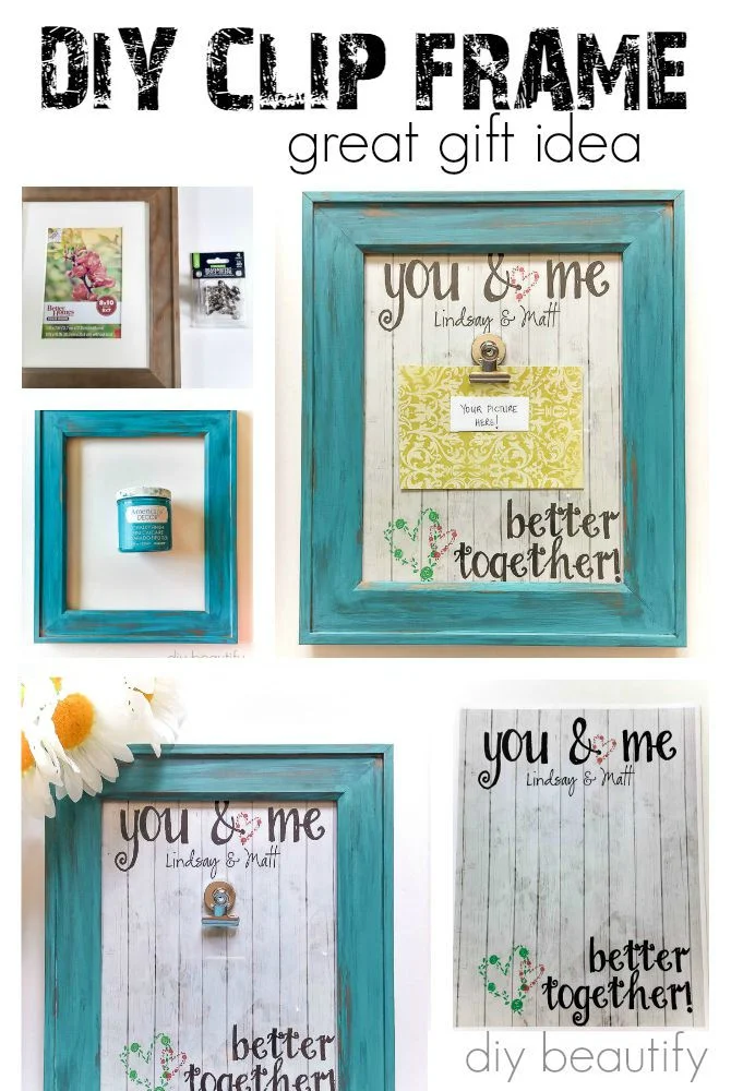 This DIY clip frame makes a fun and colorful gift! You can find the instructions at diy beautify.