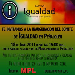 MPL: Convoca a la inauguración del Comité de Igualdad en Peñalolén