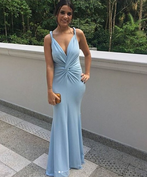 vestidos longo liso simples para festa