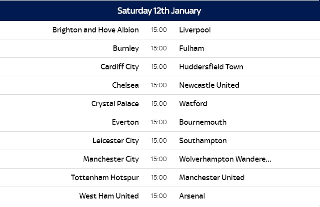 Premier League 2018 19 Fixtures Released