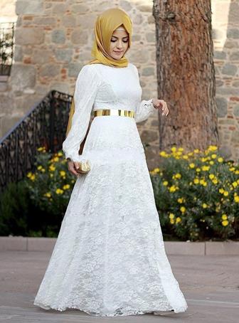 Gamis Kombinasi Brokat Terbaru Untuk Remaja