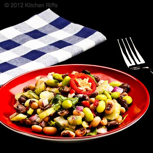 Kitchen Riffs Healthy Edamame and Bean Salad