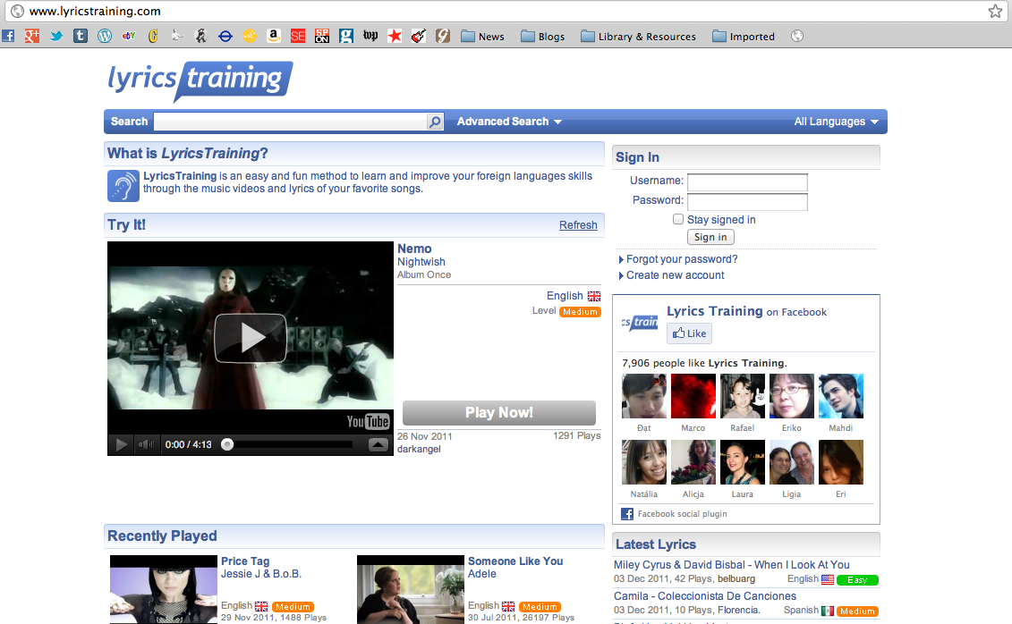 Endless English Lyrics Training