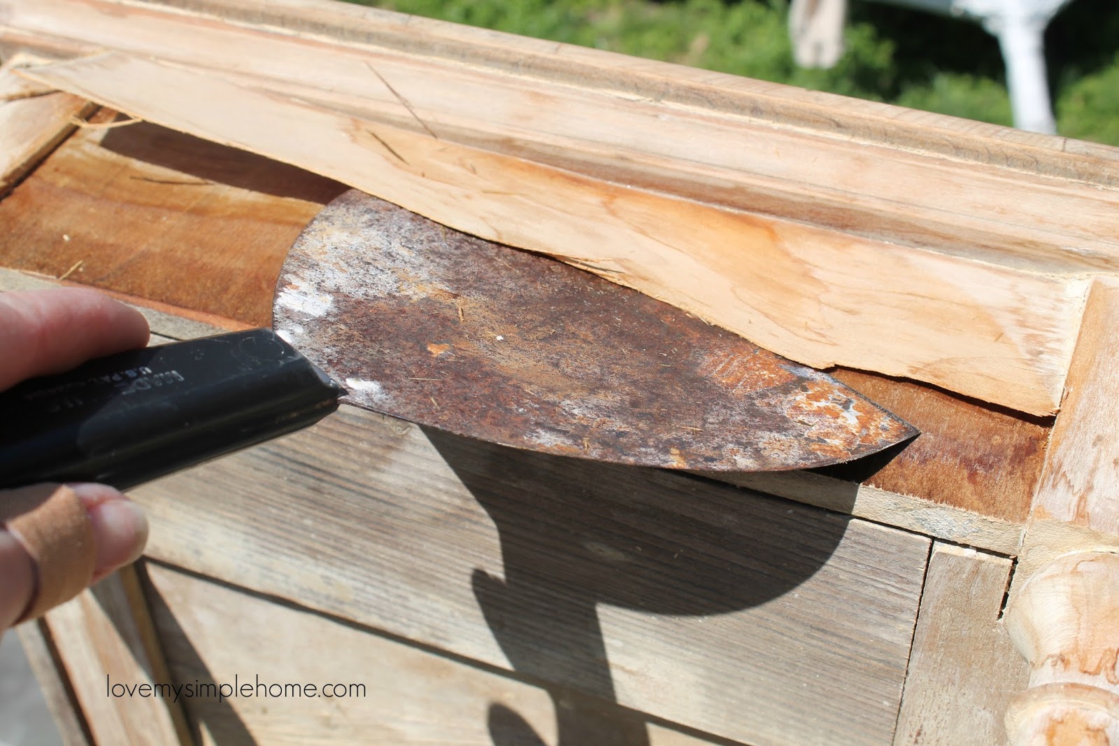 How to remove wood veneer from wood furniture love my simple home