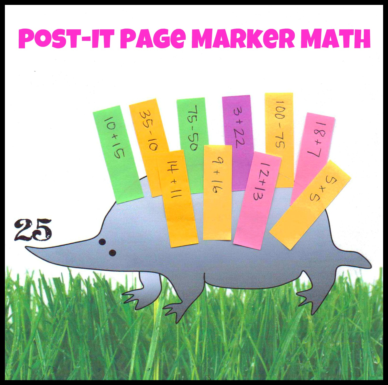 Relentlessly Fun, Deceptively Educational PostIt Page Marker Math