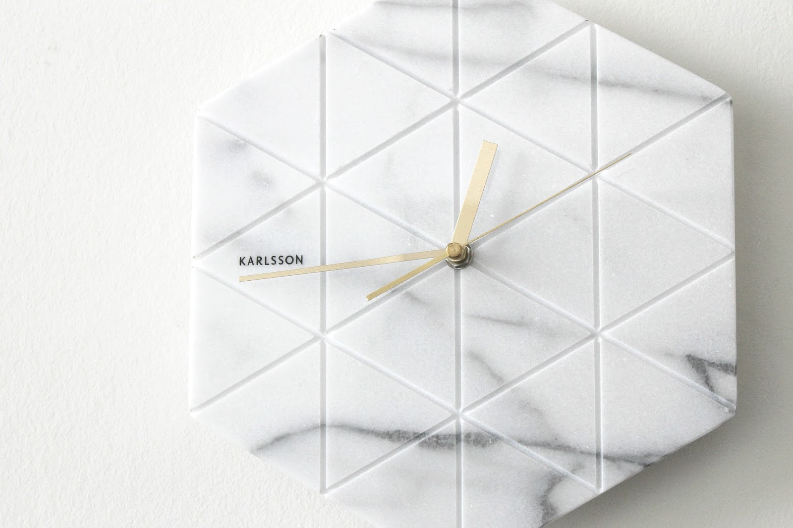 leider Seraph procedure Interior | Karlsson Hexagon Marble Clock — Nature of Happiness