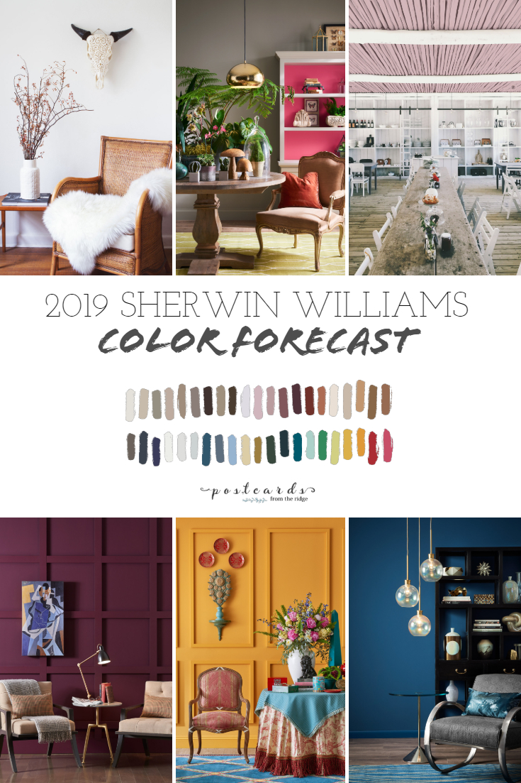 2019 Paint Color Forecast From Sherwin Williams Postcards