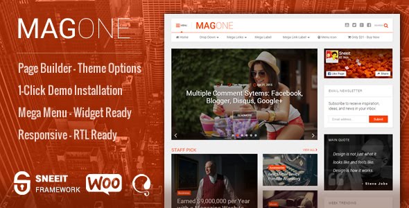 MagOne News & Magazine Blogger Template