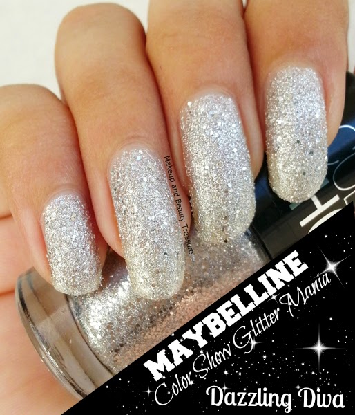 best makeup beauty mommy of india: Maybelline Show Glitter Mania Nail Polish in Dazzling Diva Review Swatches