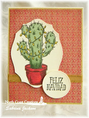 North Coast Creations Stamp set: Cactus Lights, Our Daily Bread Designs Custom Dies: Elegant Ovals, Our Daily Bread Designs Paper Collection: Christmas Card Collection 2015