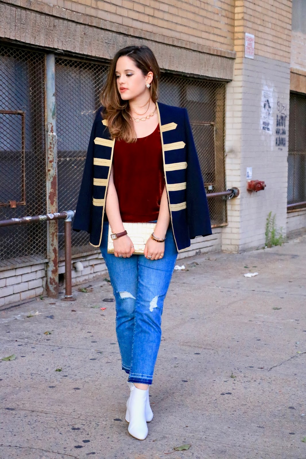 Nyc fashion blogger Kathleen Harper showing how to wear white boots