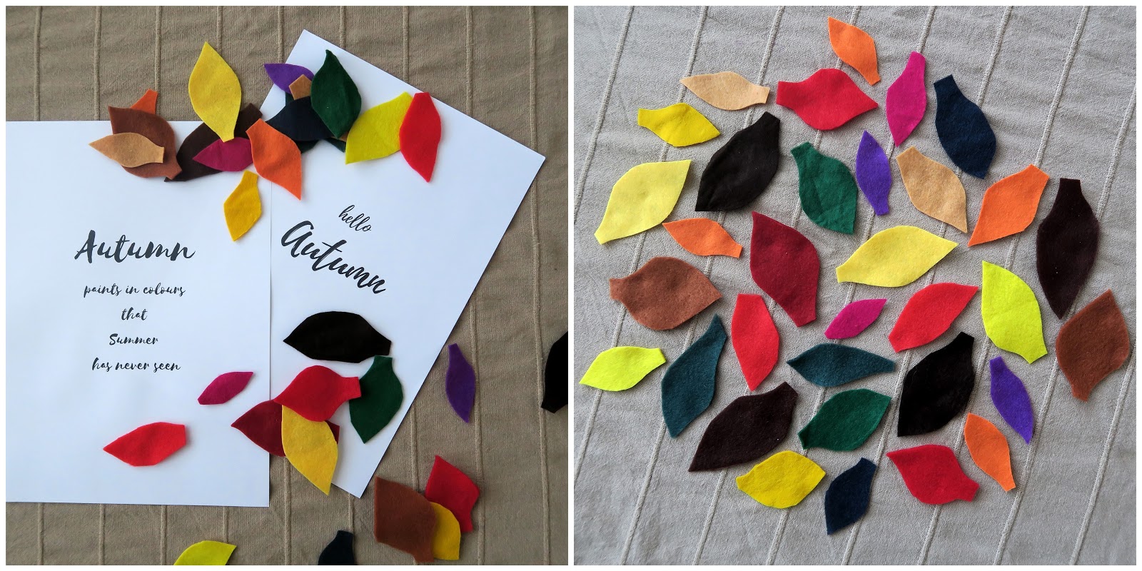 Felt leaves Autumn wreath + FREE printable | mamaisdreaming.blogspot.co.uk